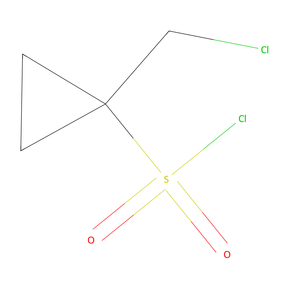 1-(Chloromethyl)cyclopropane-1-sulfonyl chloride molecular structure, CAS 2193067-90-0