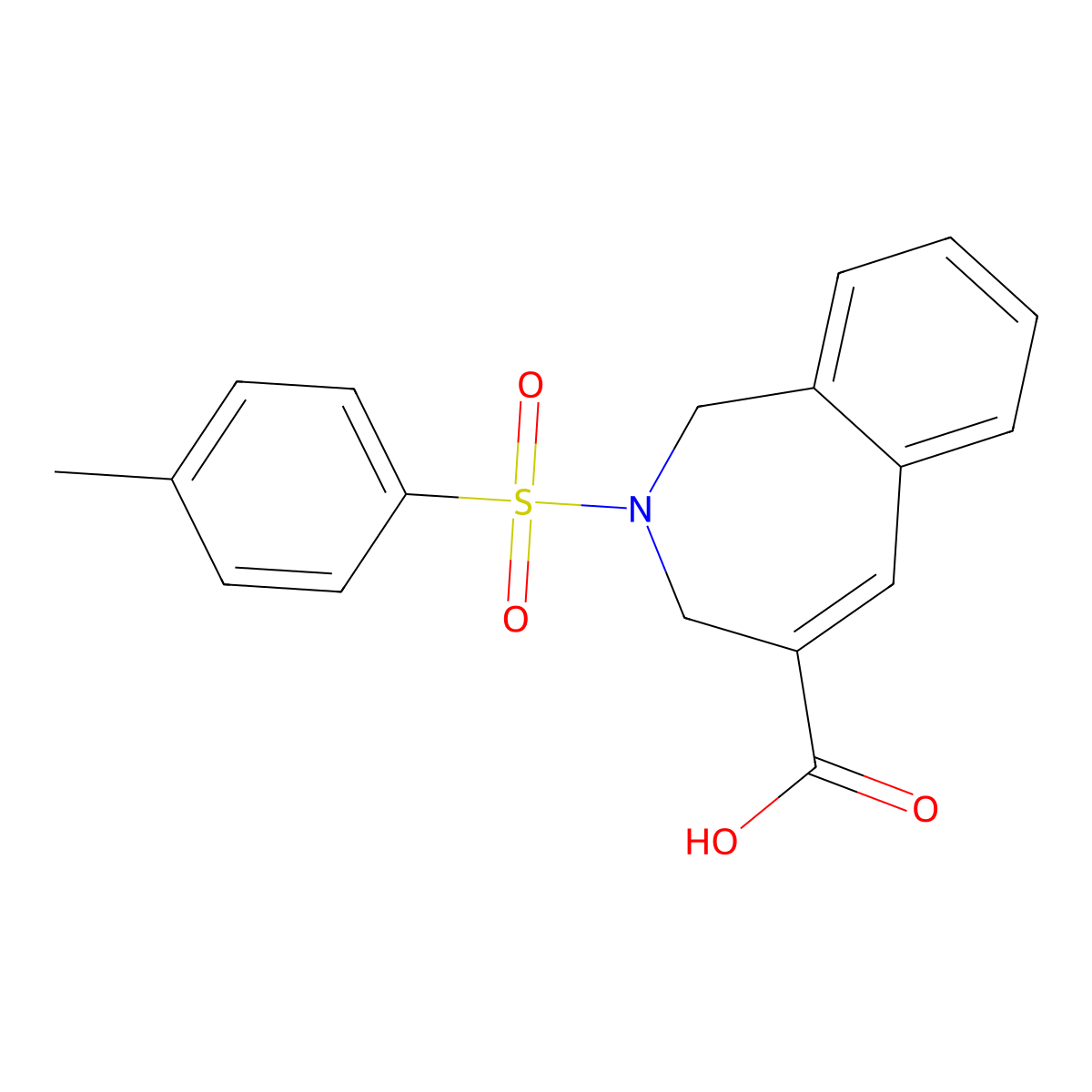 2-(4-methylbenzenesulfonyl)-2,3-dihydro-1H-2-benzazepine-4-carboxylic acid molecular structure, CAS 2193067-99-9