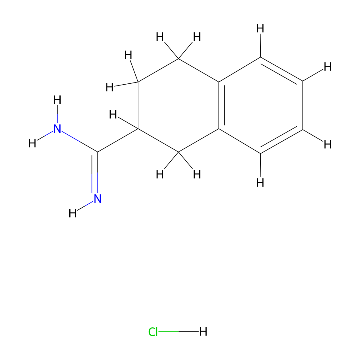 1,2,3,4-Tetrahydronaphthalene-2-carboximidamide hydrochloride molecular structure, CAS 2193068-01-6