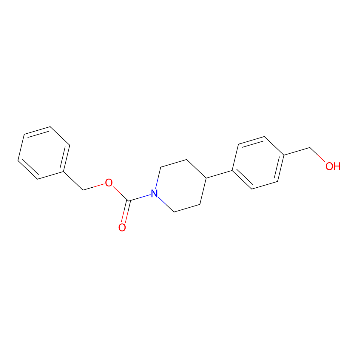 Benzyl 4-[4-(hydroxymethyl)phenyl]piperidine-1-carboxylate molecular structure, CAS 2193084-36-3