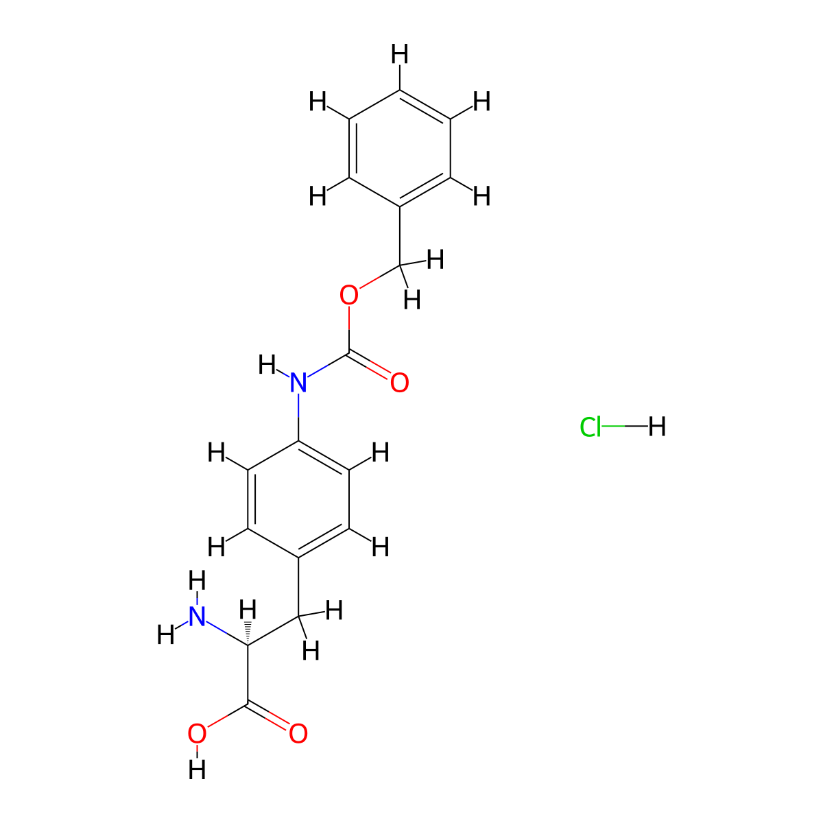 (2S)-2-amino-3-(4-{[(benzyloxy)carbonyl]amino}phenyl)propanoicacidhydrochloride molecular structure, CAS 219310-06-2