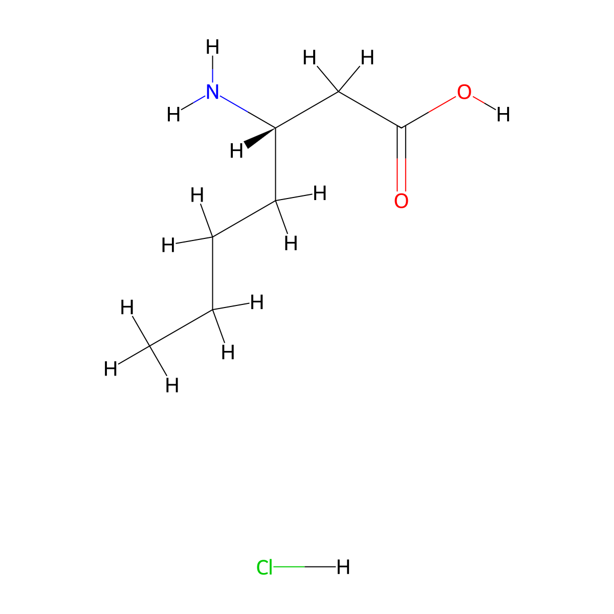 (3S)-3-aminoheptanoic acid hydrochloride molecular structure, CAS 219310-08-4