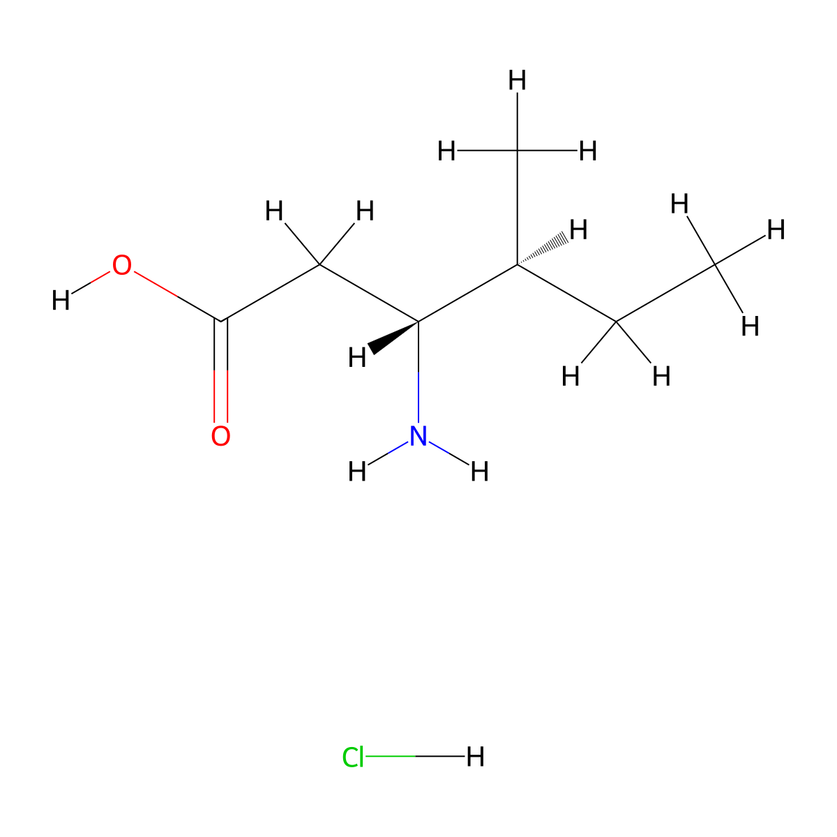 (3R,4S)-3-amino-4-methylhexanoic acid hydrochloride molecular structure, CAS 219310-10-8