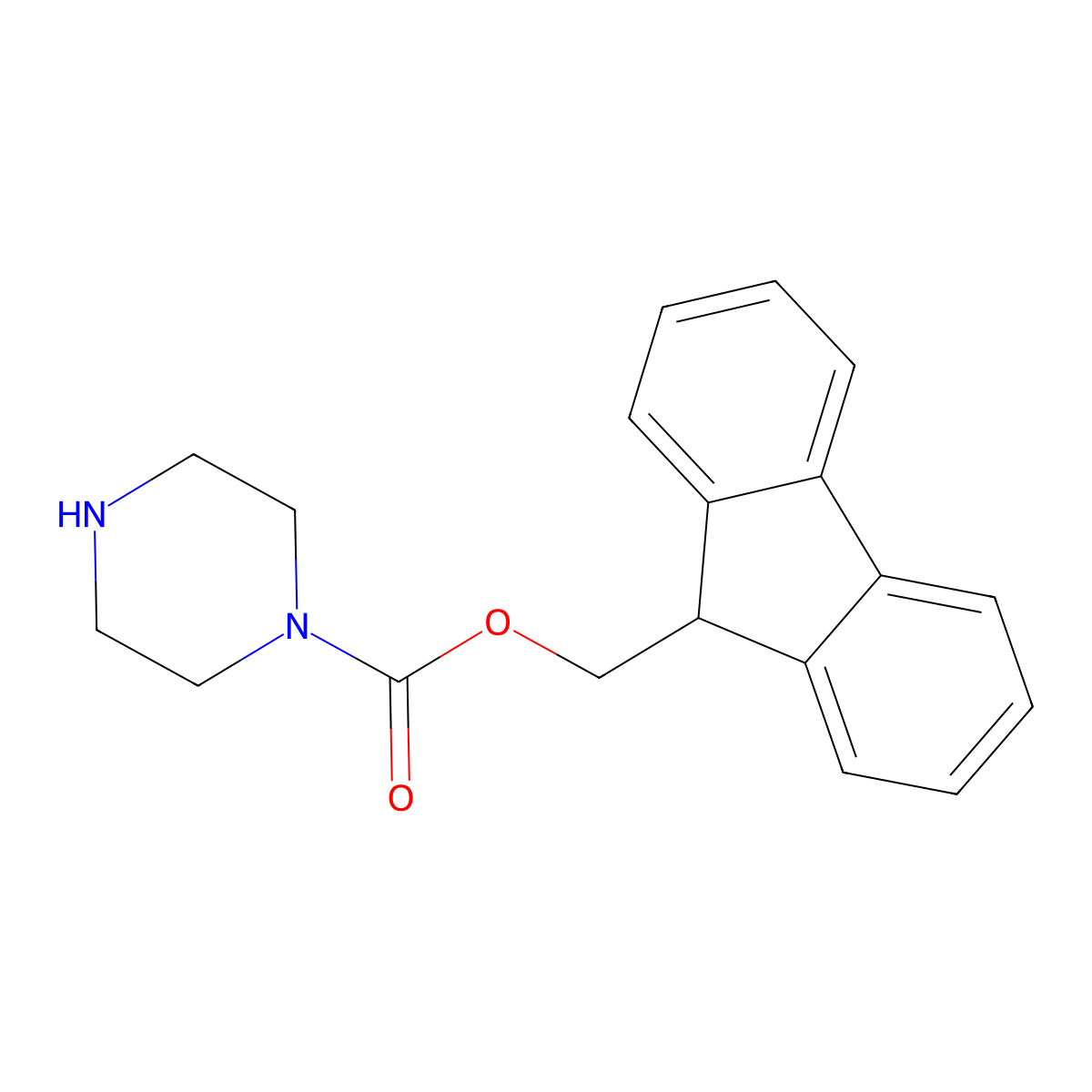 (9H-Fluoren-9-yl)methyl piperazine-1-carboxylate molecular structure, CAS 219312-89-7