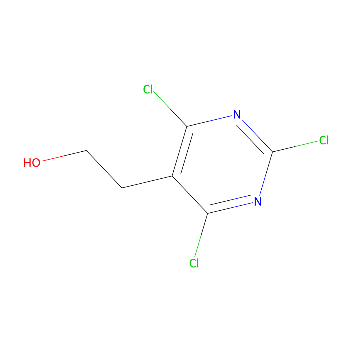 2-(2,4,6-Trichloropyrimidin-5-yl)ethanol molecular structure, CAS 219312-97-7
