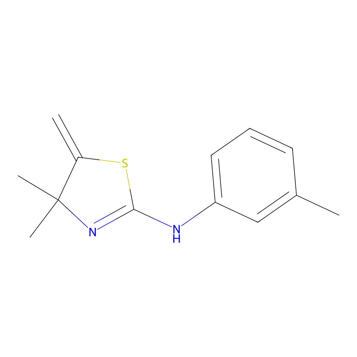 4,5-Dihydro-4,4-dimethyl-5-methylene-N-(3-methylphenyl)-2-thiazolamine molecular structure, CAS 219314-78-0
