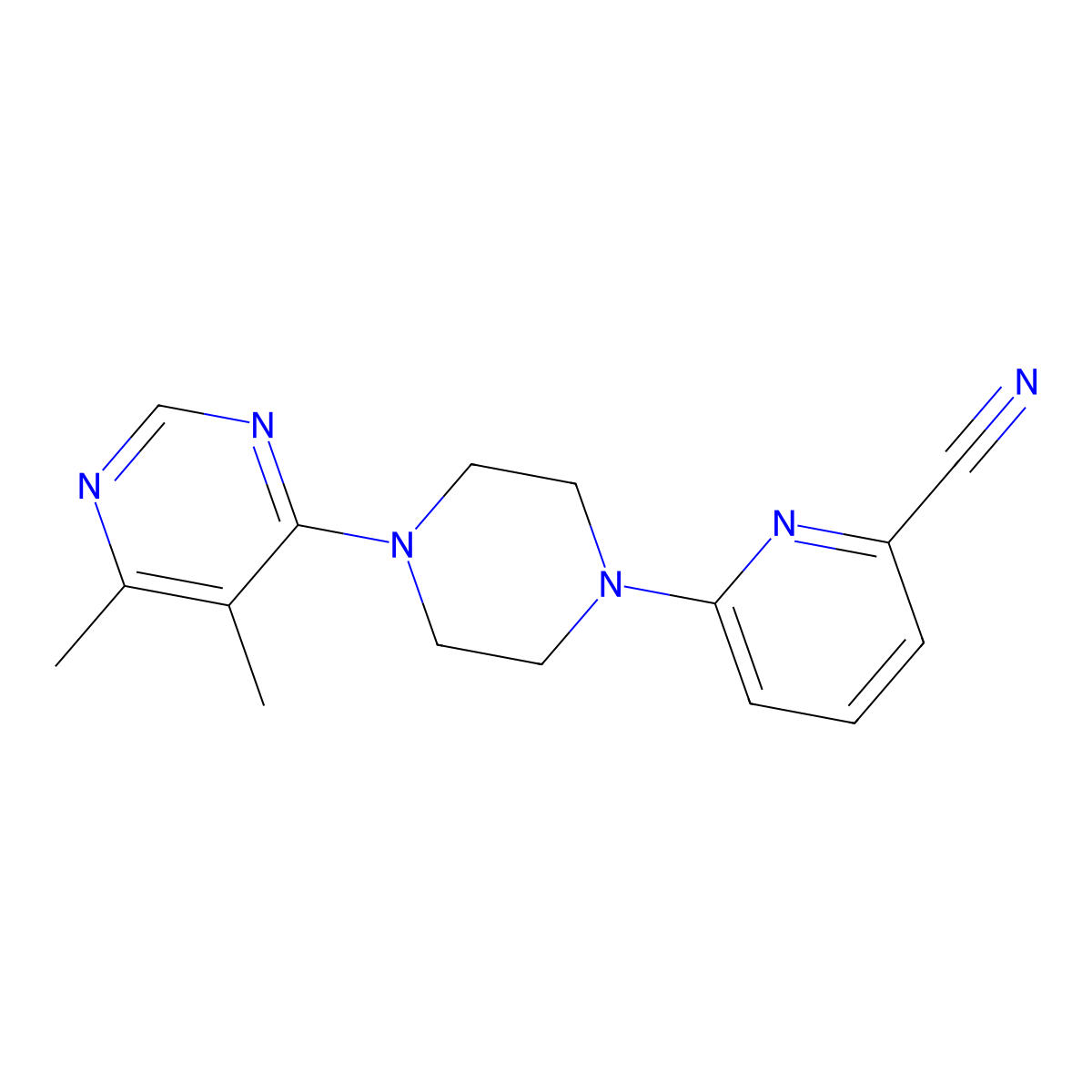 6-[4-(5,6-Dimethylpyrimidin-4-YL)piperazin-1-YL]pyridine-2-carbonitrile molecular structure, CAS 2193146-39-1