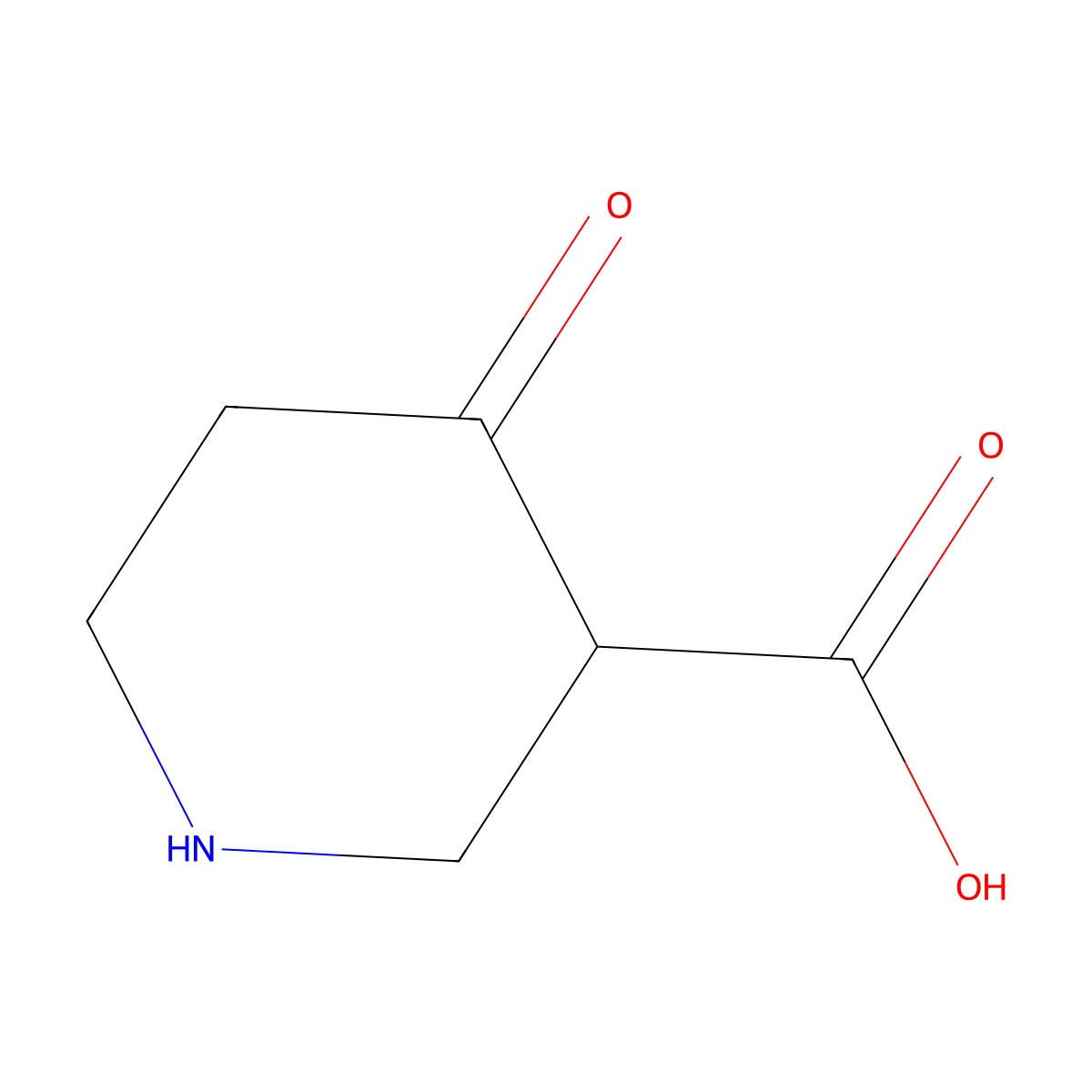4-Oxo-piperidine-3-carboxylic acid molecular structure, CAS 219324-18-2