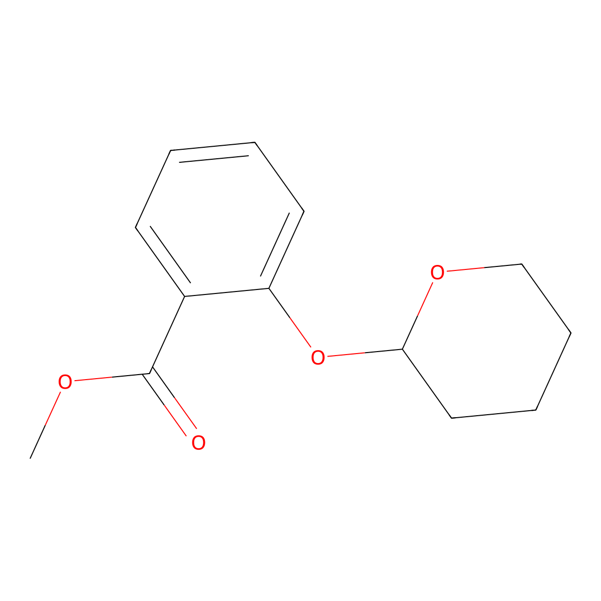2-(Tetrahydro-pyran-2-yloxy)-benzoic acid methyl ester molecular structure, CAS 21936-50-5