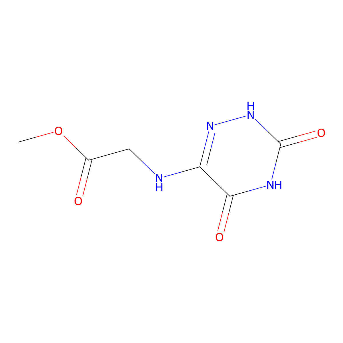 methyl 2-[(3,5-dioxo-2H-1,2,4-triazin-6-yl)amino]acetate molecular structure, CAS 21936-97-0