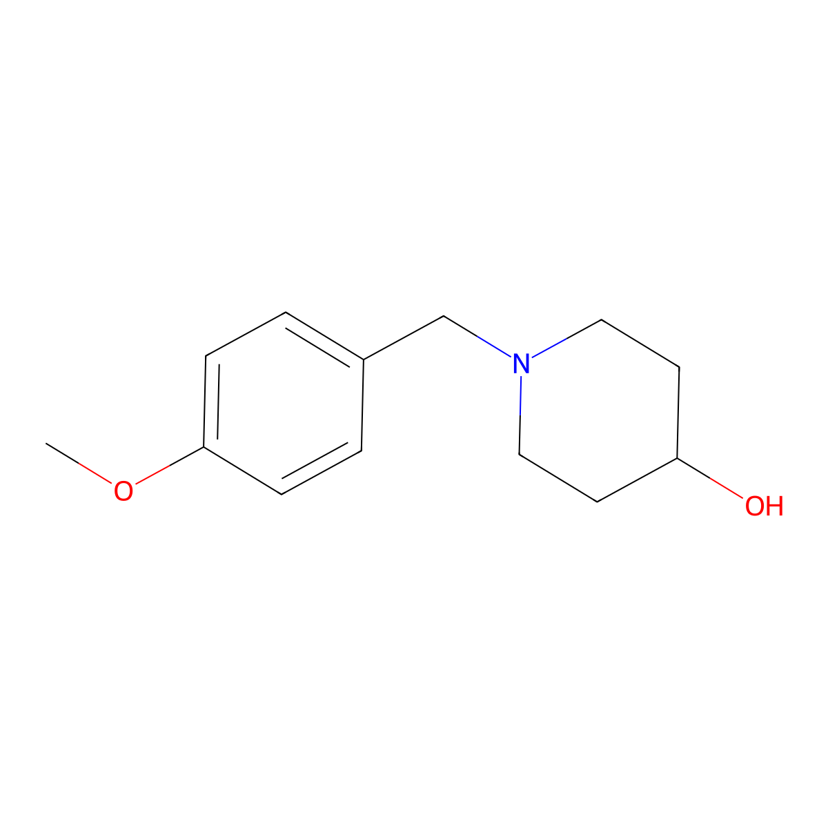 1-(4-Methoxybenzyl)piperidin-4-OL molecular structure, CAS 21937-59-7
