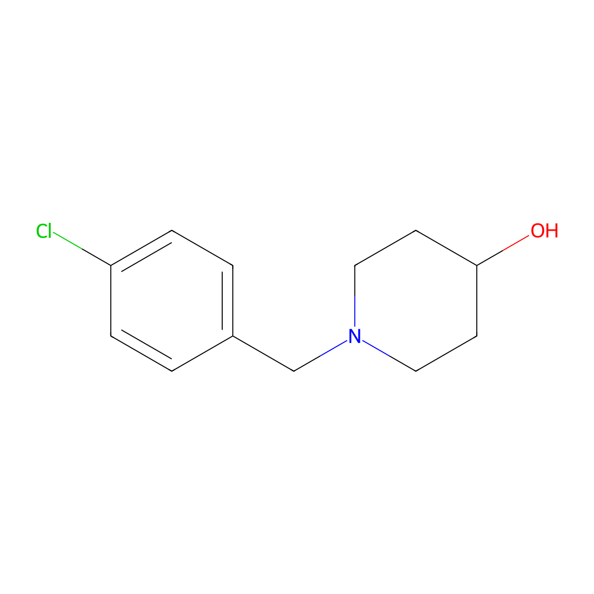 1-(4-Chloro-benzyl)-piperidin-4-ol molecular structure, CAS 21937-62-2