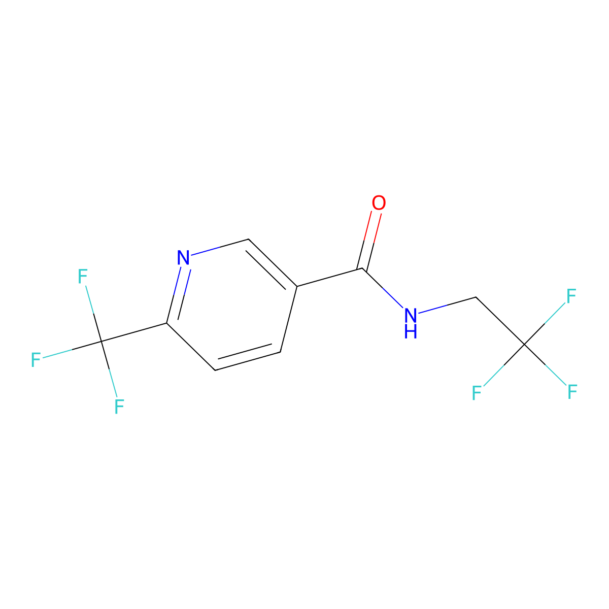 N-(2,2,2-Trifluoroethyl)-6-(trifluoromethyl)-3-pyridinecarboxamide molecular structure, CAS 2193722-53-9