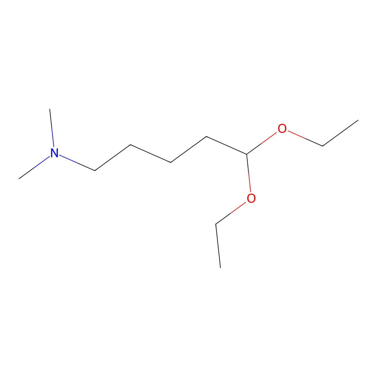 1-Pentanamine, 5,5-diethoxy-N,N-dimethyl- molecular structure, CAS 21938-24-9