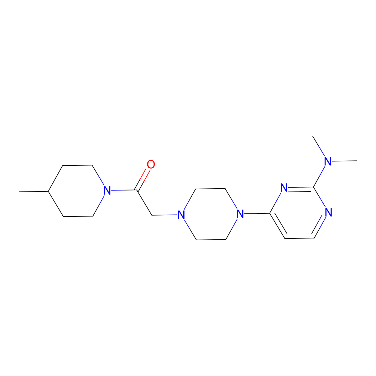 2-{4-[2-(Dimethylamino)pyrimidin-4-yl]piperazin-1-yl}-1-(4-methylpiperidin-1-yl)ethan-1-one molecular structure, CAS 2193959-76-9