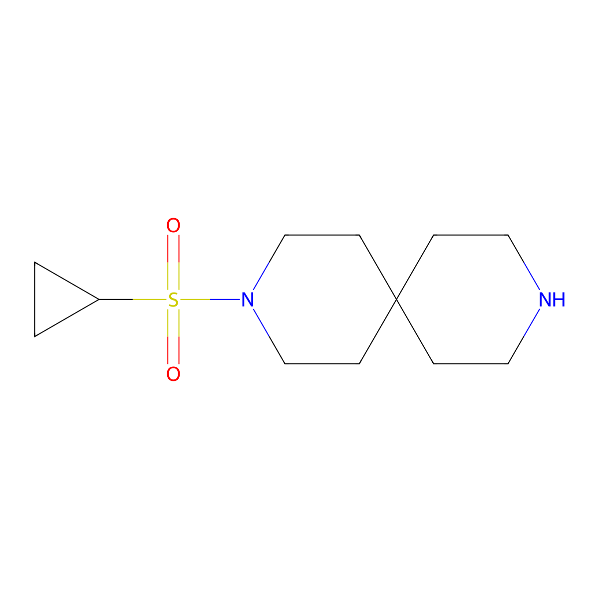 3-(Cyclopropylsulfonyl)-3,9-diazaspiro[5.5]undecane molecular structure, CAS 2194143-78-5