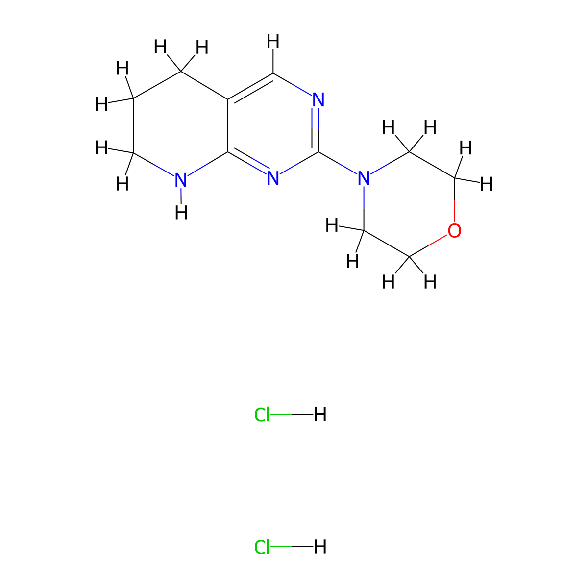 4-(5,6,7,8-Tetrahydropyrido[2,3-d]pyrimidin-2-yl)morpholine dihydrochloride molecular structure, CAS 2194147-73-2