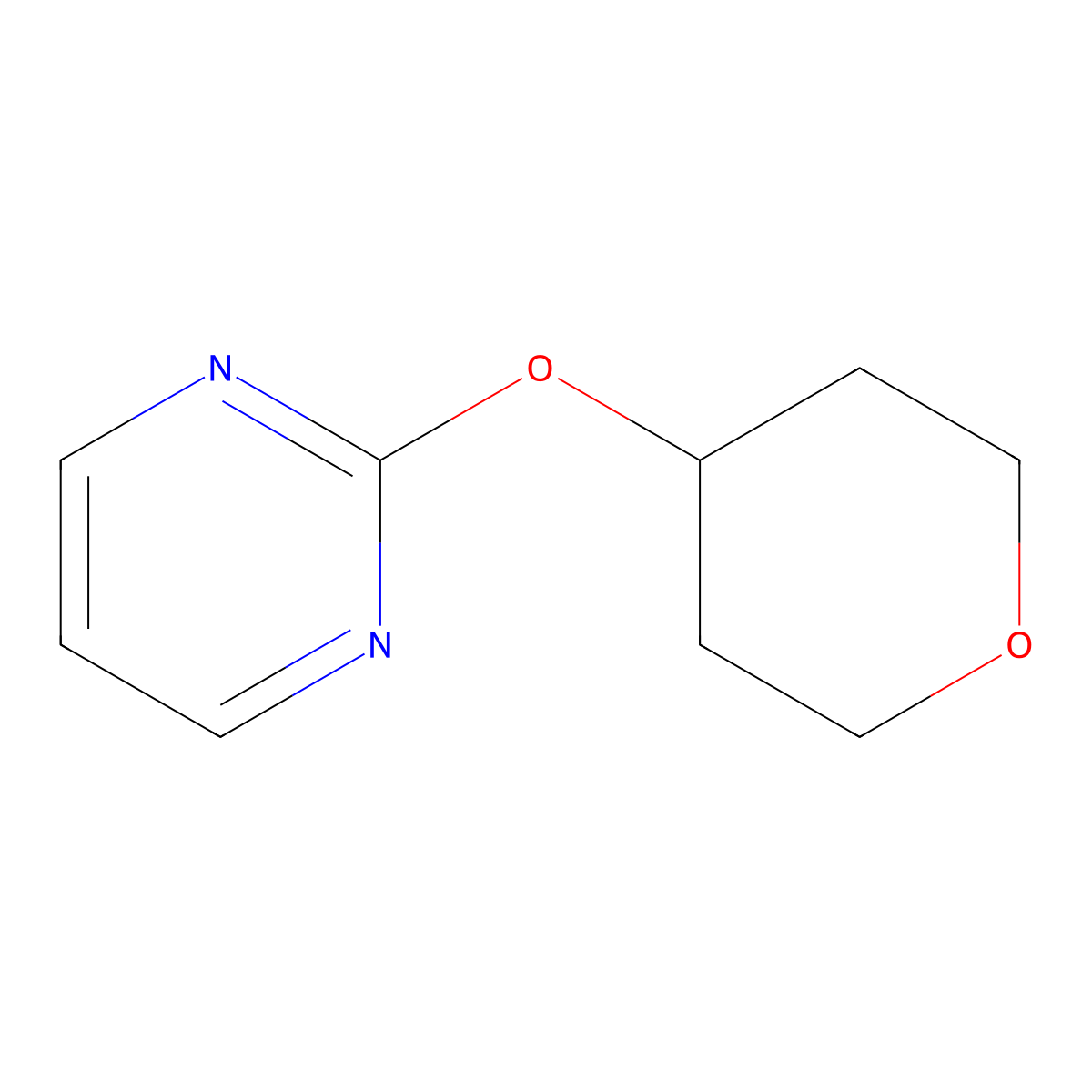 2-(Oxan-4-yloxy)pyrimidine molecular structure, CAS 2194216-64-1