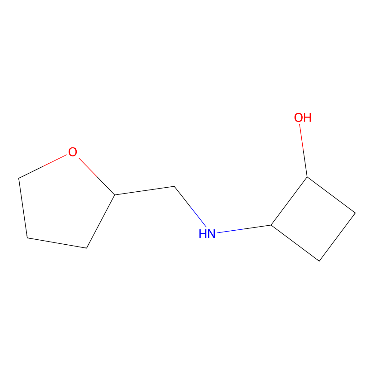 2-{[(Oxolan-2-yl)methyl]amino}cyclobutan-1-ol molecular structure, CAS 2194216-90-3