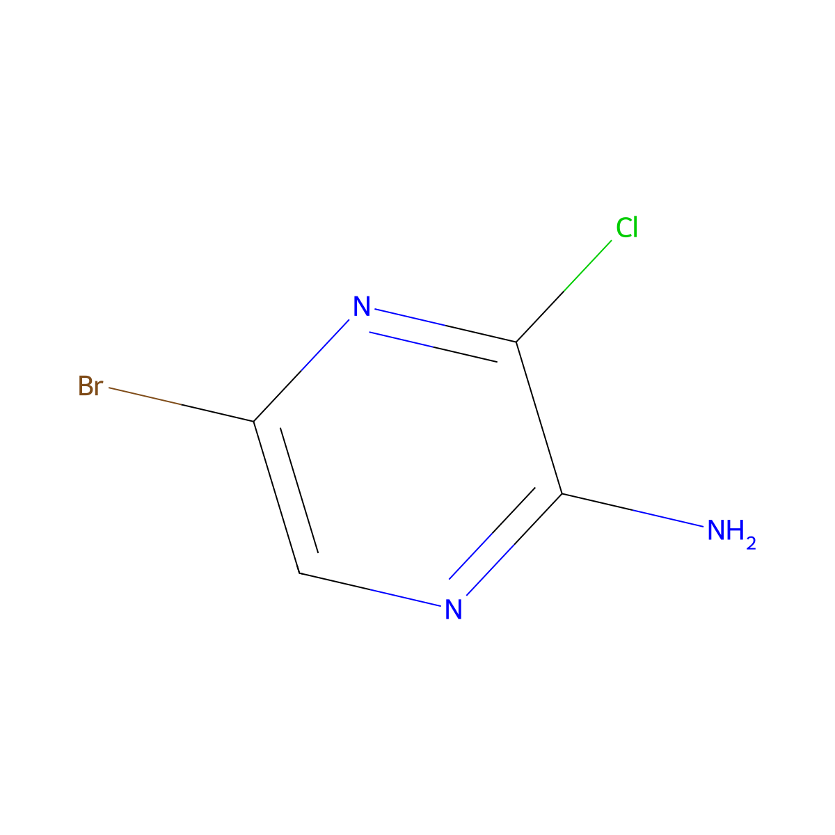 5-Bromo-3-chloropyrazin-2-amine molecular structure, CAS 21943-13-5