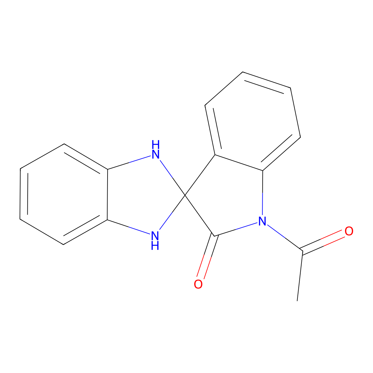 Spiro[2h-benzimidazole-2,3'-[3h]indol]-2'(1'h)-one, 1'-acetyl-1,3-dihydro- molecular structure, CAS 21943-58-8