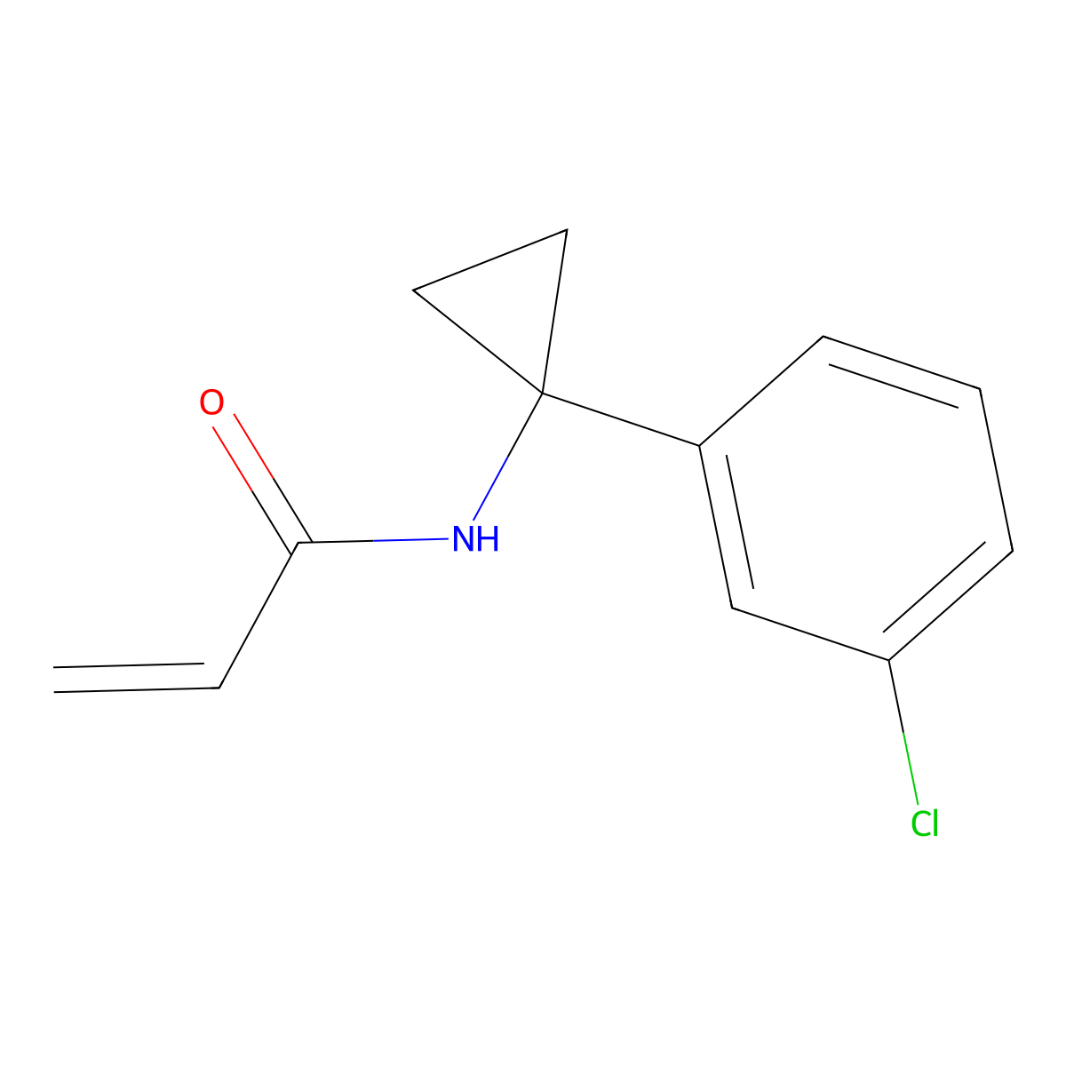 N-[1-(3-chlorophenyl)cyclopropyl]prop-2-enamide molecular structure, CAS 2194446-64-3