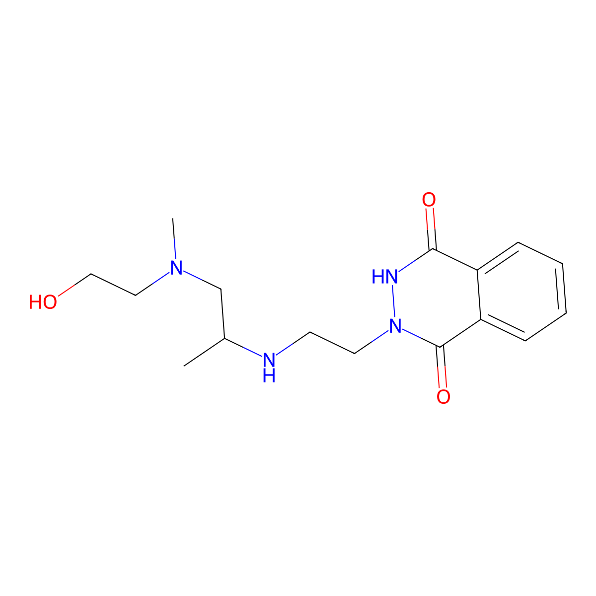 2-[2-({2-[(2-Hydroxyethyl)(methyl)amino]-1-methylethyl}amino)ethyl]-2,3-dihydrophthalazine-1,4-dione molecular structure, CAS 2194497-89-5