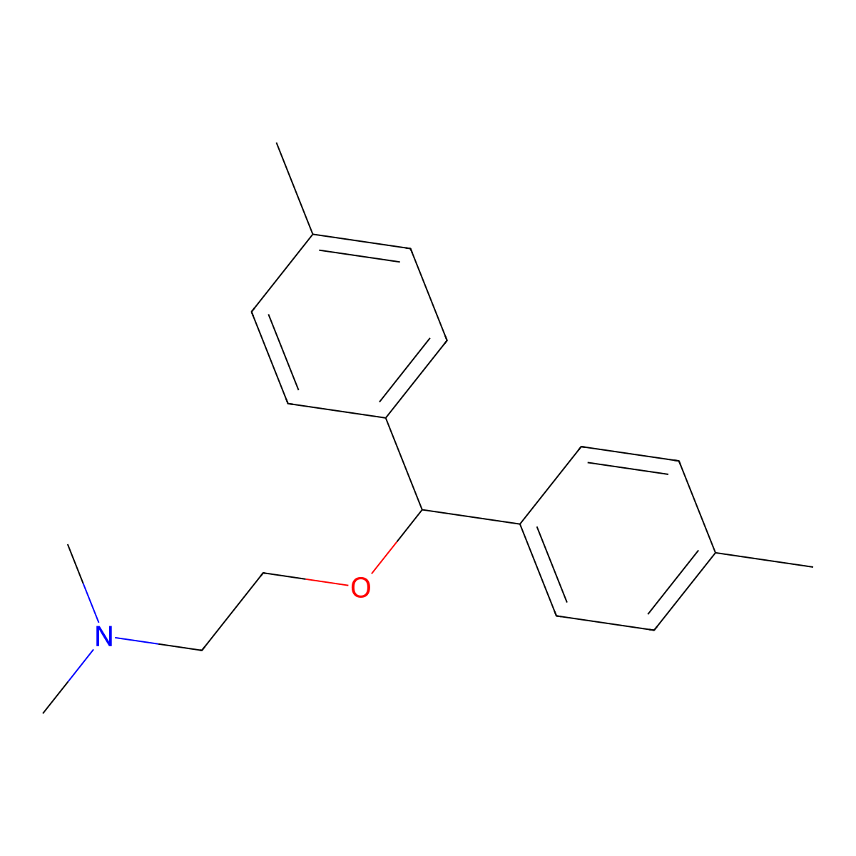 2-[bis(4-methylphenyl)methoxy]-N,N-dimethylethanamine molecular structure, CAS 21945-90-4