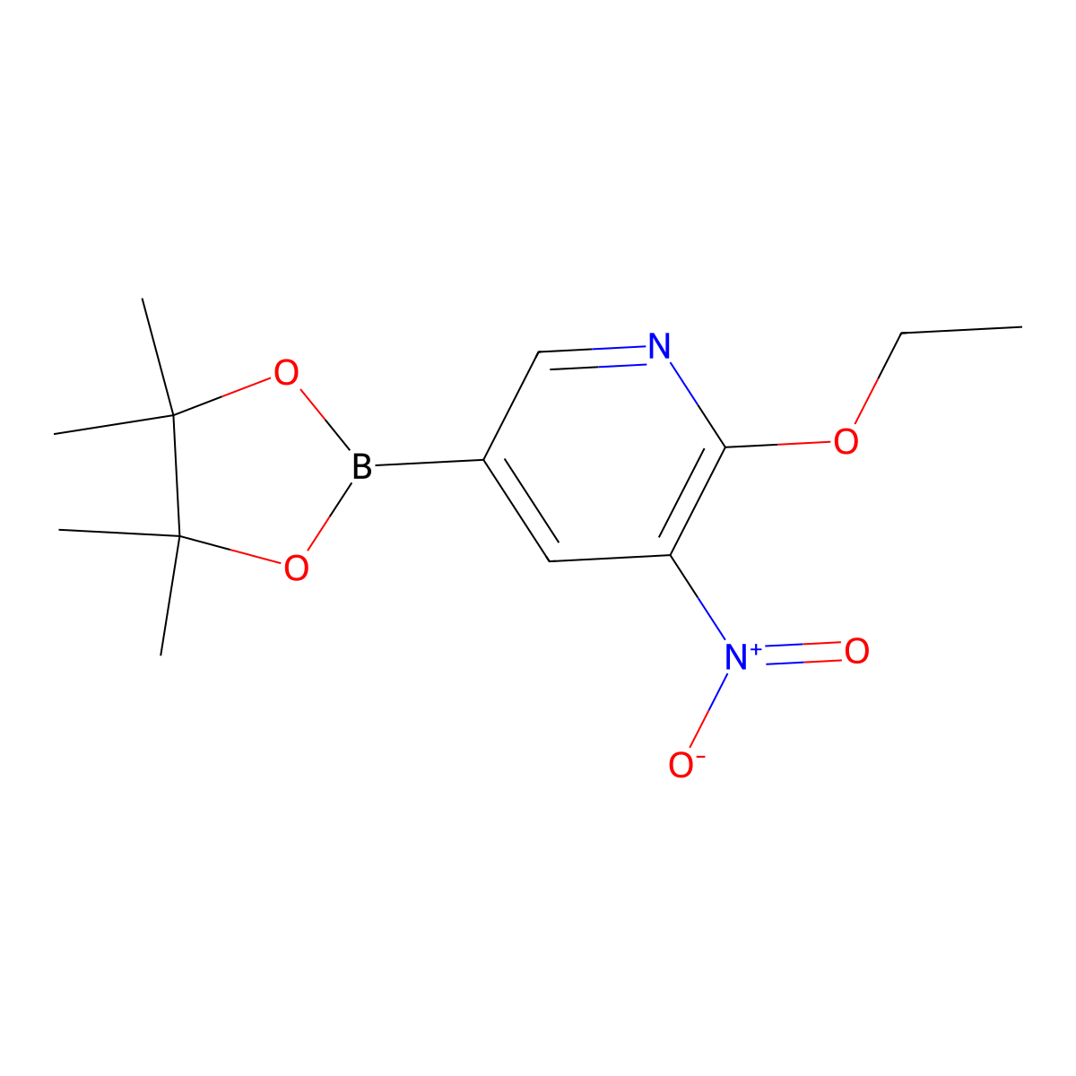 2-Ethoxy-3-nitro-5-(4,4,5,5-tetramethyl-1,3,2-dioxaborolan-2-YL)pyridine molecular structure, CAS 2194550-40-6