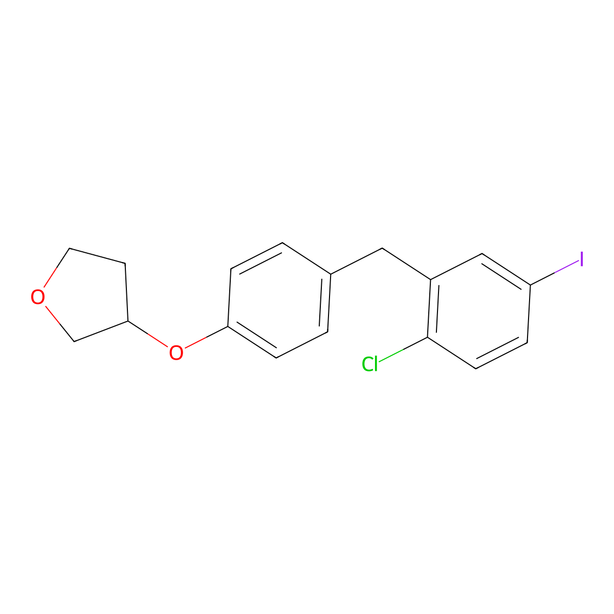 (r)-3-(4-(2-Chloro-5-iodobenzyl)phenoxy)tetrahydrofuran molecular structure, CAS 2194590-02-6
