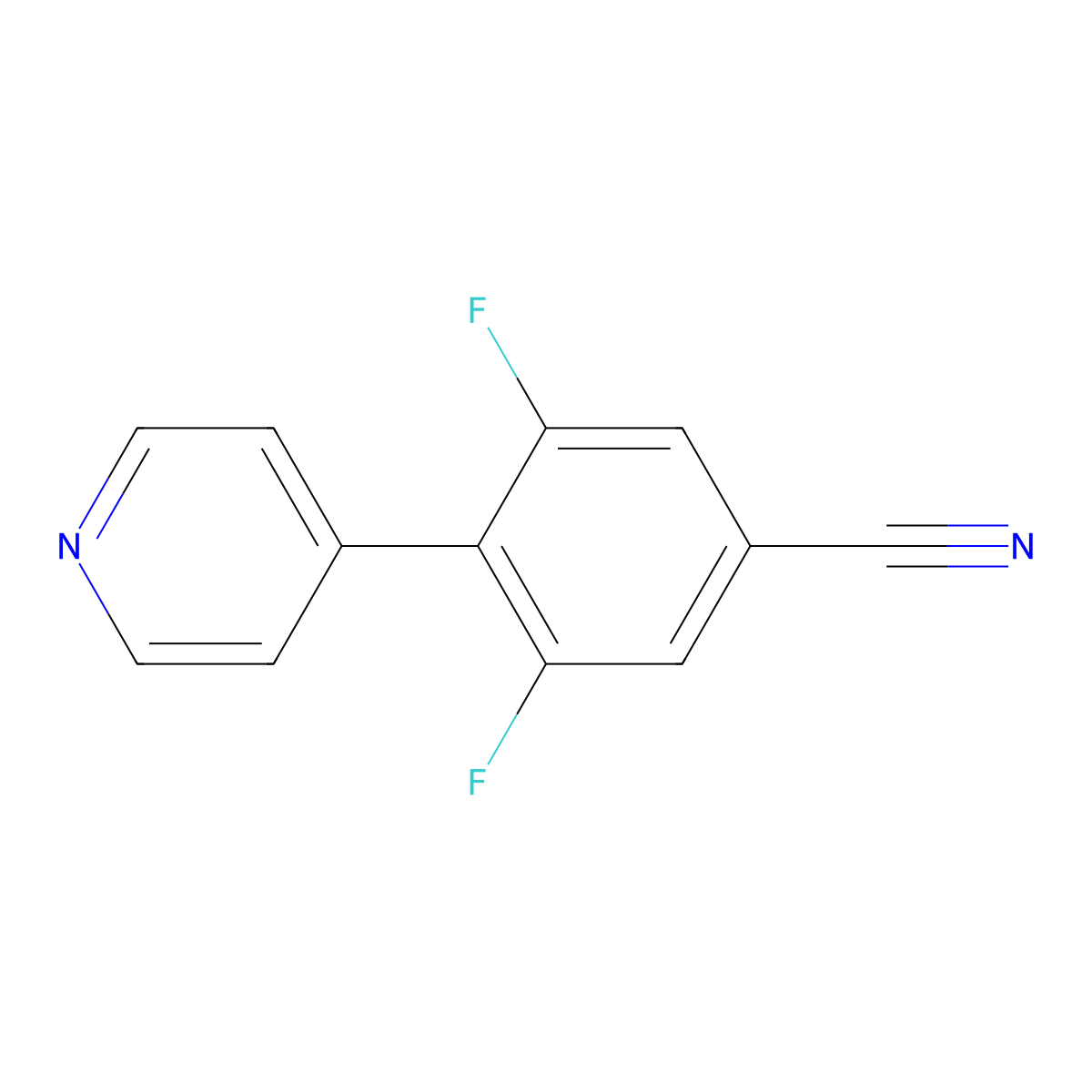 3,5-Difluoro-4-(4-pyridinyl)benzonitrile molecular structure, CAS 2194603-79-5
