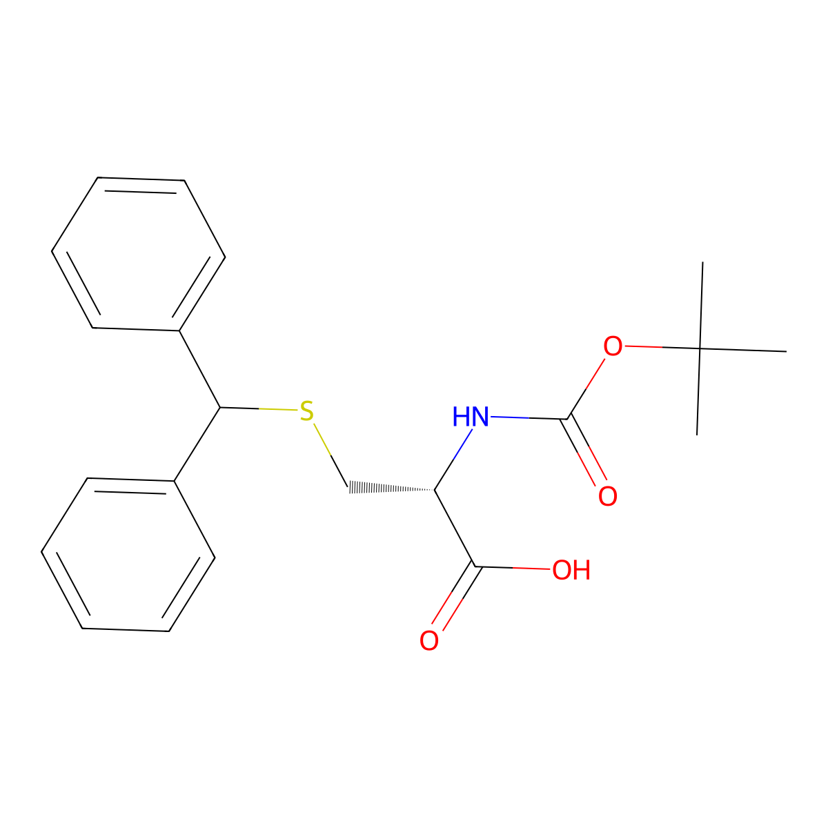 Boc-Cys(Dpm)-OH molecular structure, CAS 21947-97-7