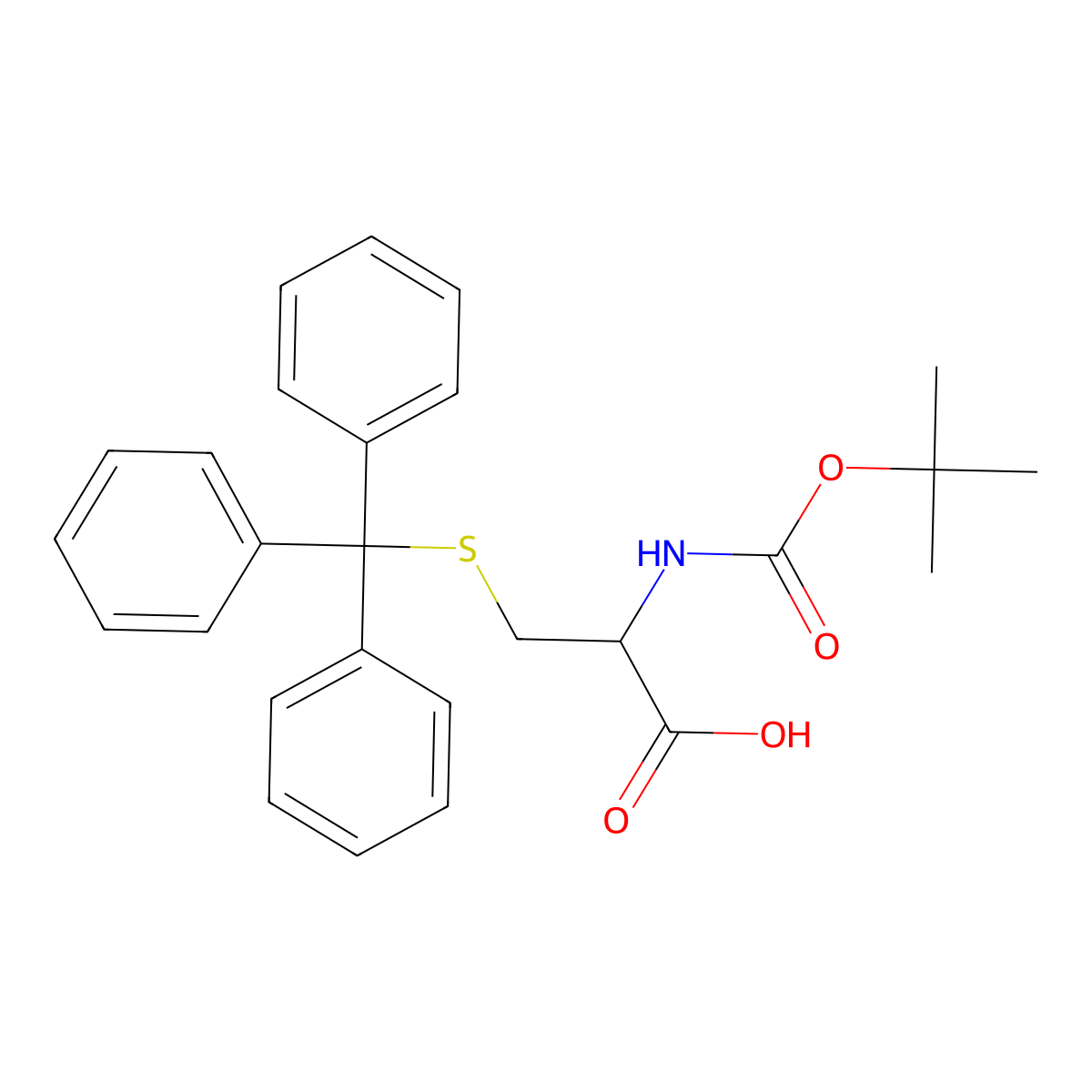 N-(tert-Butoxycarbonyl)-S-trityl-L-cysteine molecular structure, CAS 21947-98-8