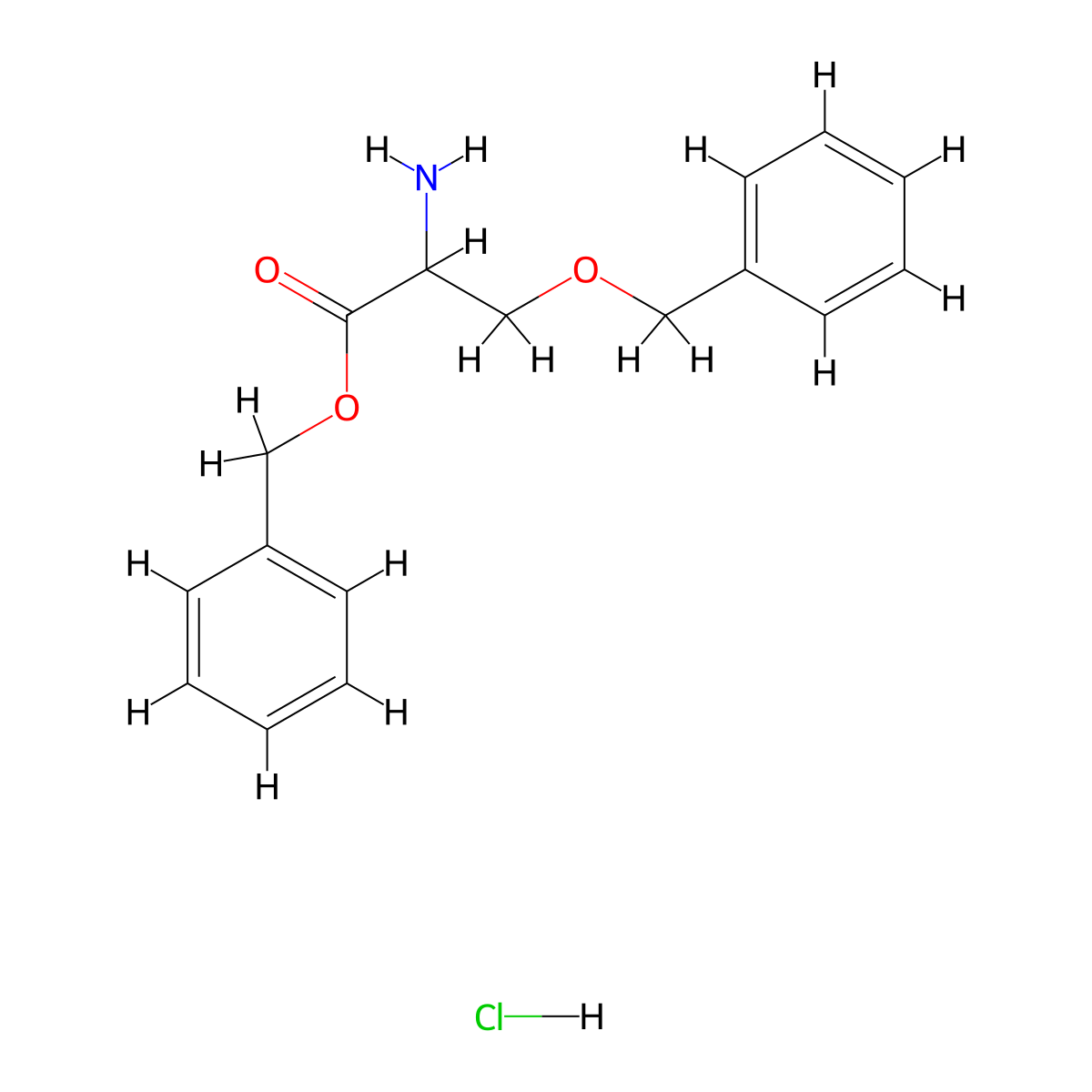 Benzyl 2-amino-3-(benzyloxy)propanoate hydrochloride molecular structure, CAS 21948-10-7