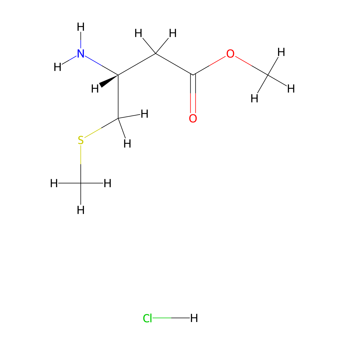 methyl (3R)-3-amino-4-methylsulfanylbutanoate;hydrochloride molecular structure, CAS 21948-20-9