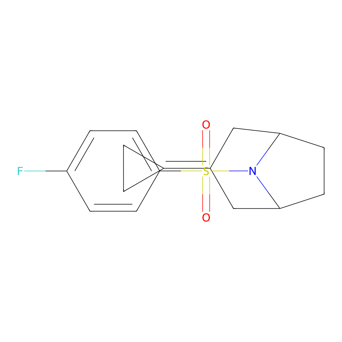 3-Cyclopropylidene-8-(4-fluorobenzenesulfonyl)-8-azabicyclo[3.2.1]octane molecular structure, CAS 2194843-22-4