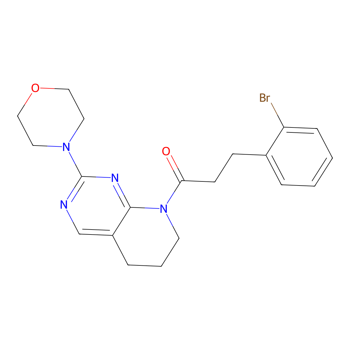 3-(2-bromophenyl)-1-[2-(morpholin-4-yl)-5H,6H,7H,8H-pyrido[2,3-d]pyrimidin-8-yl]propan-1-one molecular structure, CAS 2194843-29-1