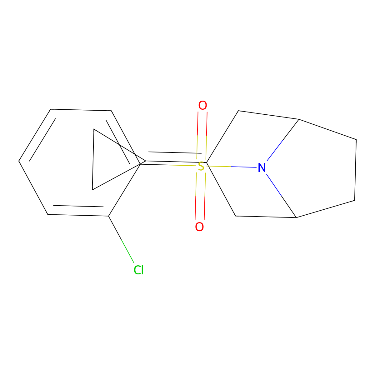 8-(2-Chlorobenzenesulfonyl)-3-cyclopropylidene-8-azabicyclo[3.2.1]octane molecular structure, CAS 2194843-78-0