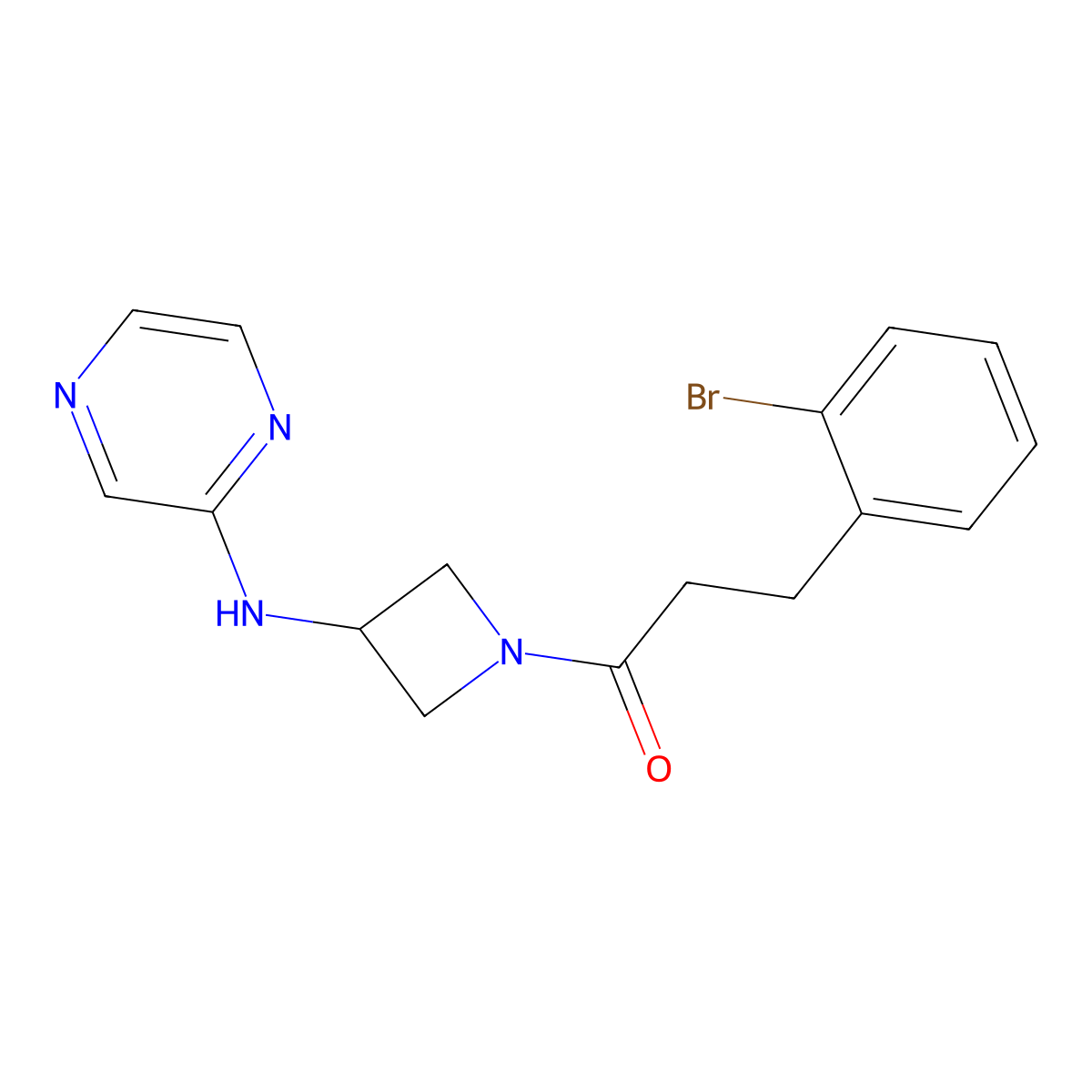 3-(2-Bromophenyl)-1-{3-[(pyrazin-2-yl)amino]azetidin-1-yl}propan-1-one molecular structure, CAS 2194843-86-0