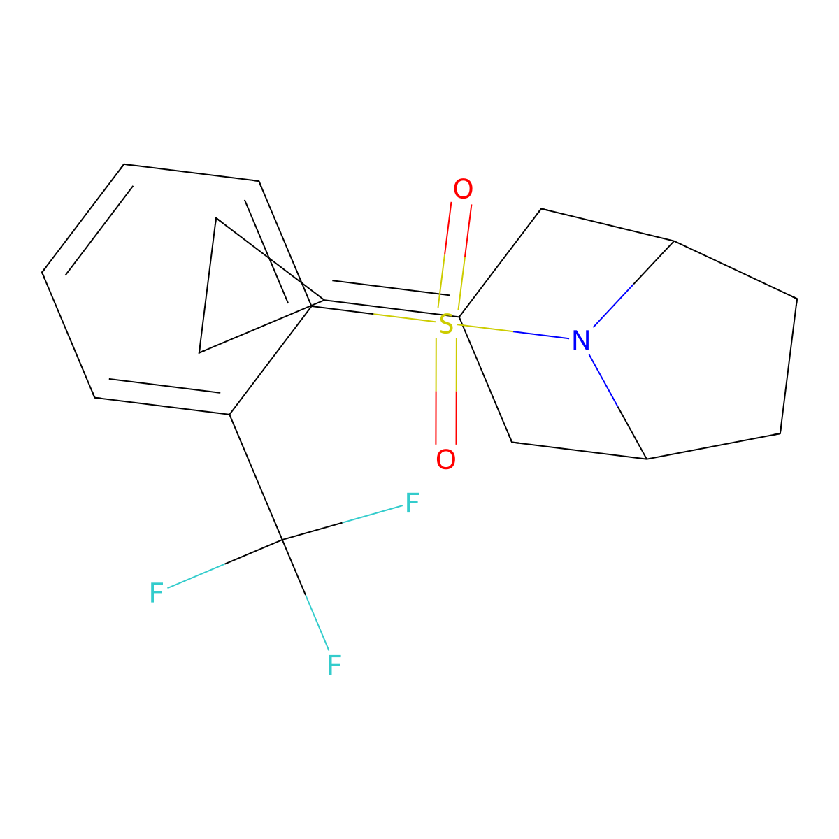(1R,5S)-3-cyclopropylidene-8-((2-(trifluoromethyl)phenyl)sulfonyl)-8-azabicyclo[3.2.1]octane molecular structure, CAS 2194844-11-4