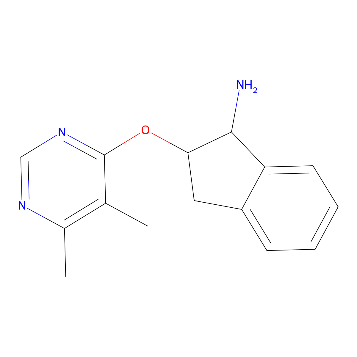 2-[(5,6-dimethylpyrimidin-4-yl)oxy]-2,3-dihydro-1H-inden-1-amine molecular structure, CAS 2194844-26-1