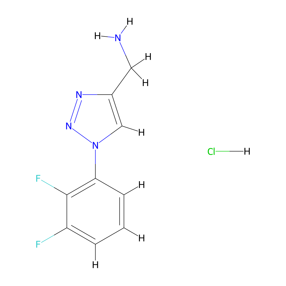 (1-(2,3-difluorophenyl)-1H-1,2,3-triazol-4-yl)methanamine hydrochloride molecular structure, CAS 2194844-51-2