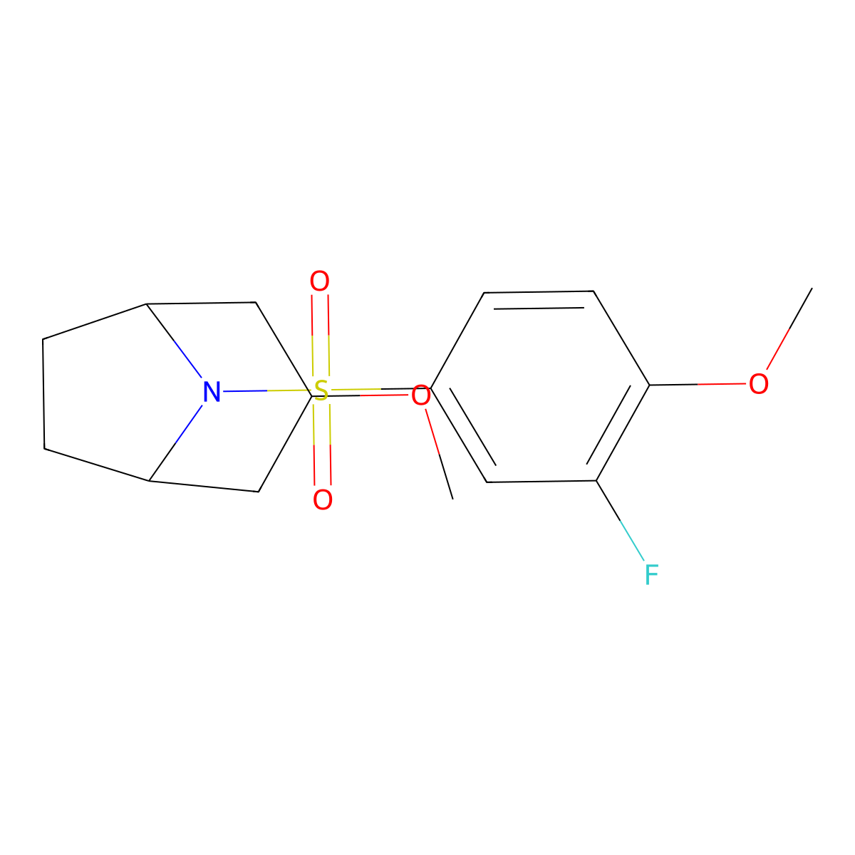 (1R,5S)-8-((3-fluoro-4-methoxyphenyl)sulfonyl)-3-methoxy-8-azabicyclo[3.2.1]octane molecular structure, CAS 2194844-56-7