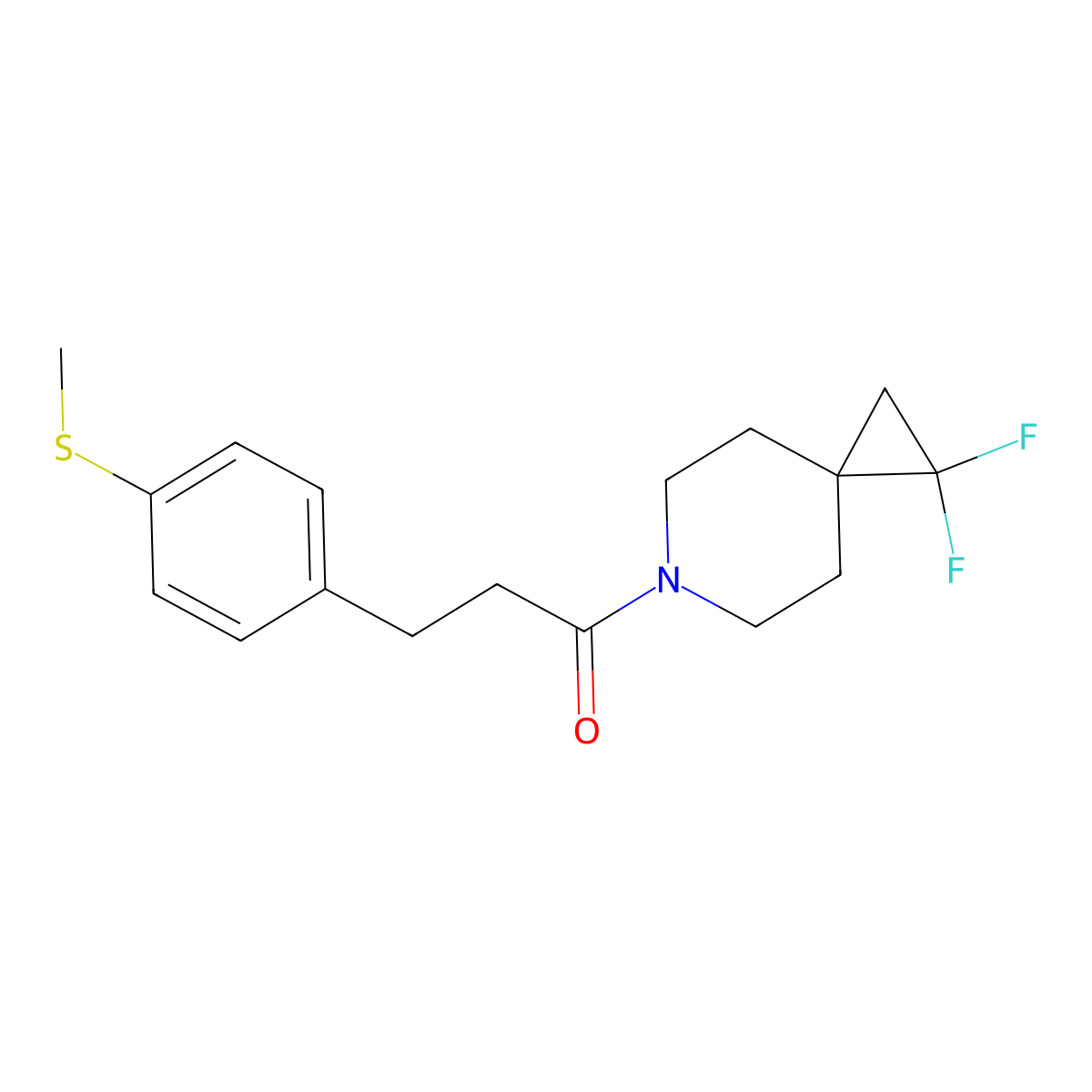 1-{1,1-Difluoro-6-azaspiro[2.5]octan-6-yl}-3-[4-(methylsulfanyl)phenyl]propan-1-one molecular structure, CAS 2194844-57-8
