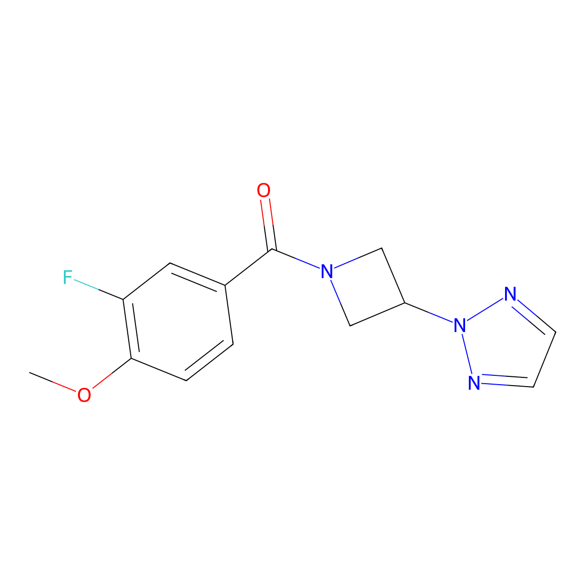 2-[1-(3-fluoro-4-methoxybenzoyl)azetidin-3-yl]-2H-1,2,3-triazole molecular structure, CAS 2194845-67-3