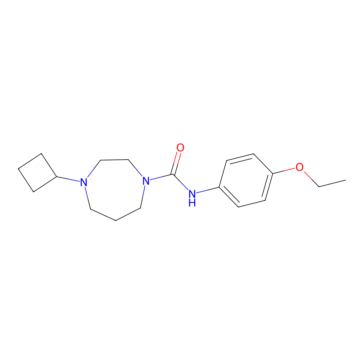 4-cyclobutyl-N-(4-ethoxyphenyl)-1,4-diazepane-1-carboxamide molecular structure, CAS 2194845-86-6