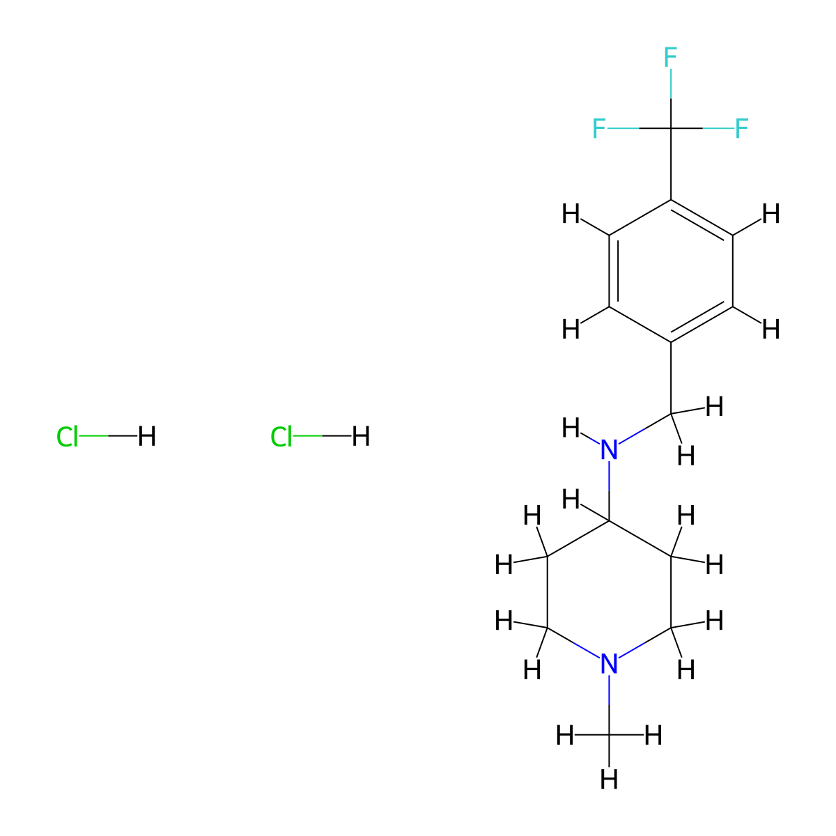 1-methyl-N-(4-(trifluoromethyl)benzyl)piperidin-4-amine dihydrochloride molecular structure, CAS 2194846-00-7