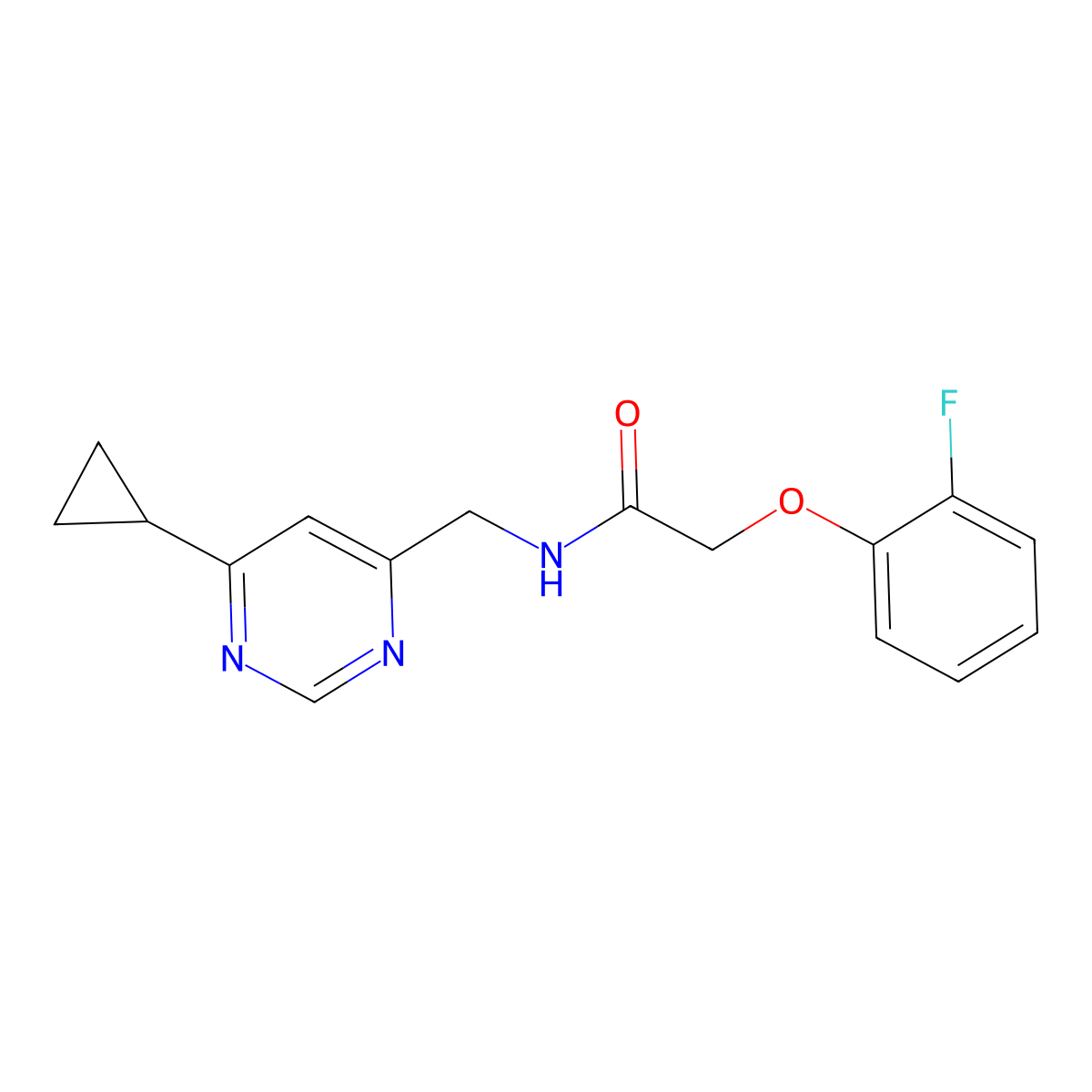 N-[(6-cyclopropylpyrimidin-4-yl)methyl]-2-(2-fluorophenoxy)acetamide molecular structure, CAS 2194846-02-9