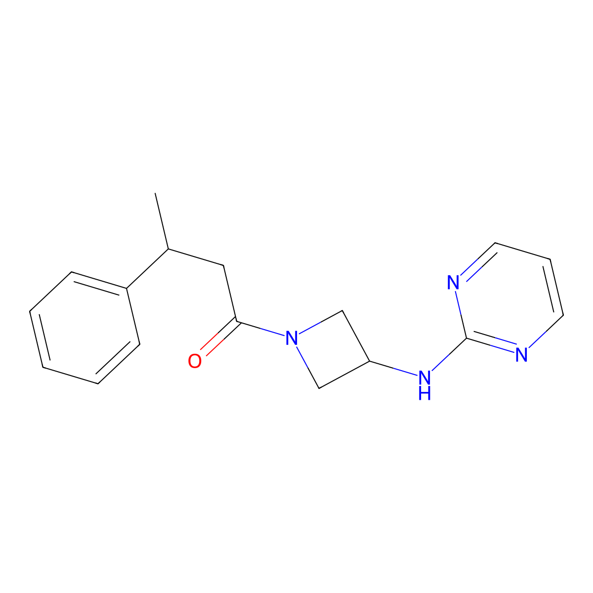 3-Phenyl-1-(3-(pyrimidin-2-ylamino)azetidin-1-yl)butan-1-one molecular structure, CAS 2194846-51-8