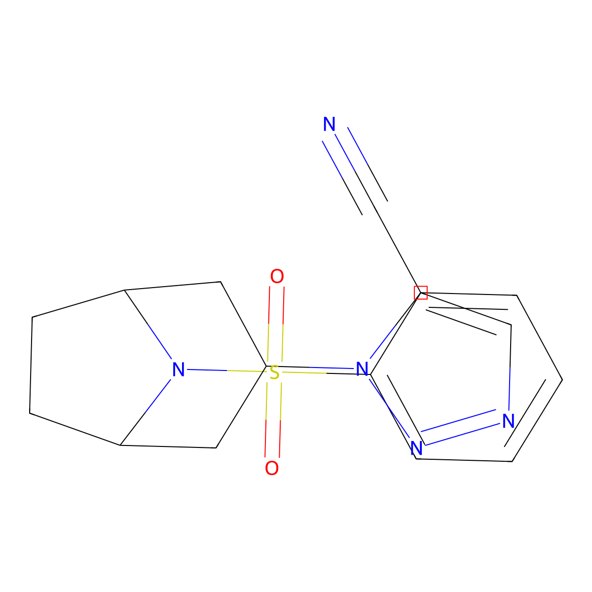 2-{[3-(1H-1,2,3-triazol-1-yl)-8-azabicyclo[3.2.1]octan-8-yl]sulfonyl}benzonitrile molecular structure, CAS 2194846-60-9